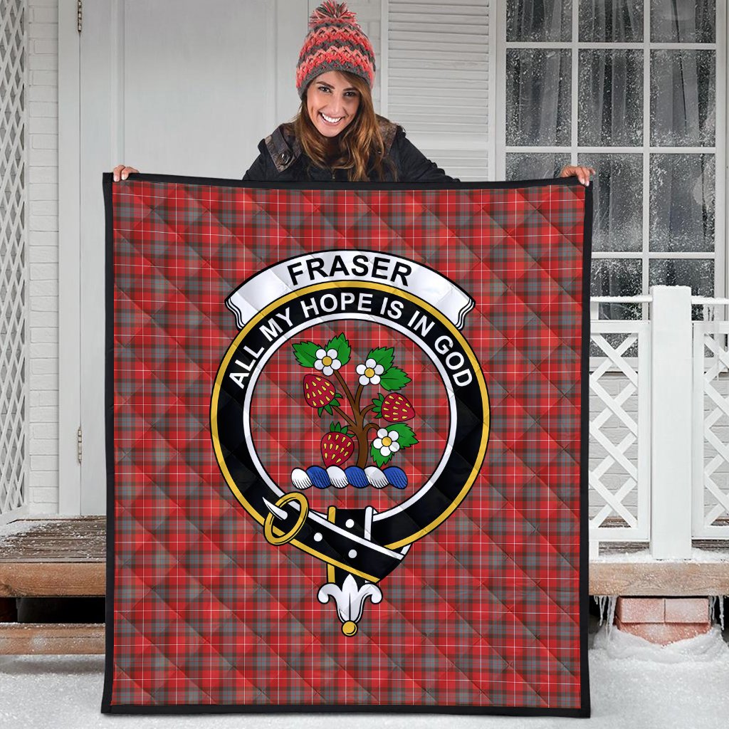 Fraser Weathered Tartan Crest Quilt