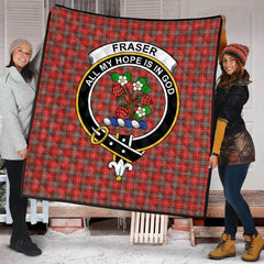 Fraser Weathered Tartan Crest Quilt