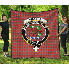 Fraser Weathered Tartan Crest Quilt