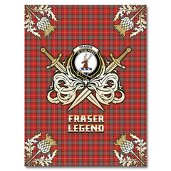 Fraser Weathered Tartan Gold Courage Symbol Blanket