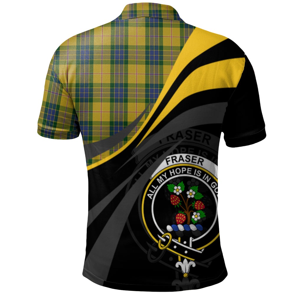 Fraser Yellow Tartan Polo Shirt - Royal Coat Of Arms Style