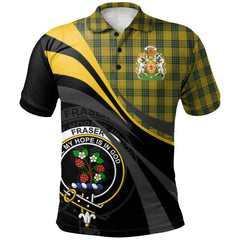 Fraser Yellow 2 Tartan Polo Shirt - Royal Coat Of Arms Style