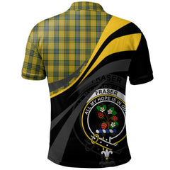 Fraser Yellow 2 Tartan Polo Shirt - Royal Coat Of Arms Style