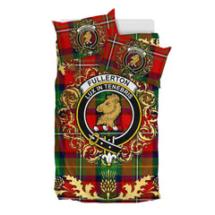 Fullerton Tartan Crest Bedding Set - Golden Thistle Style