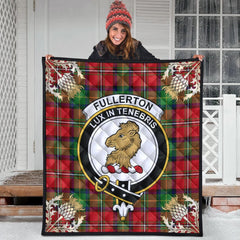 Fullerton Tartan Crest Premium Quilt - Gold Thistle Style