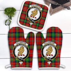 Fullerton Tartan Crest Oven Mitt And Pot Holder (2 Oven Mitts + 1 Pot Holder)