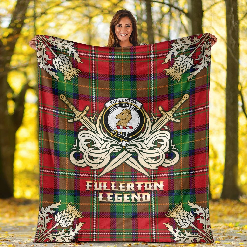 Fullerton Tartan Gold Courage Symbol Blanket