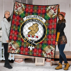 Fullerton Tartan Crest Premium Quilt - Gold Thistle Style