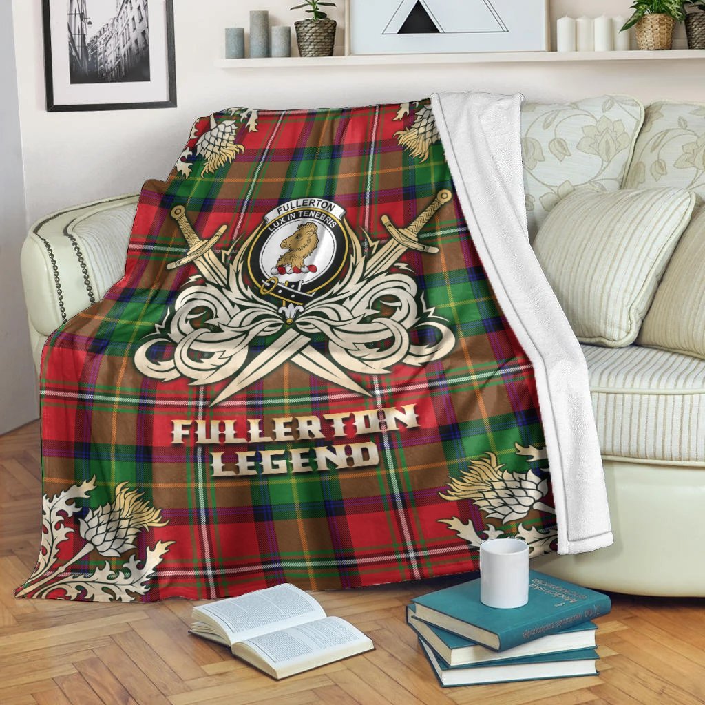 Fullerton Tartan Gold Courage Symbol Blanket