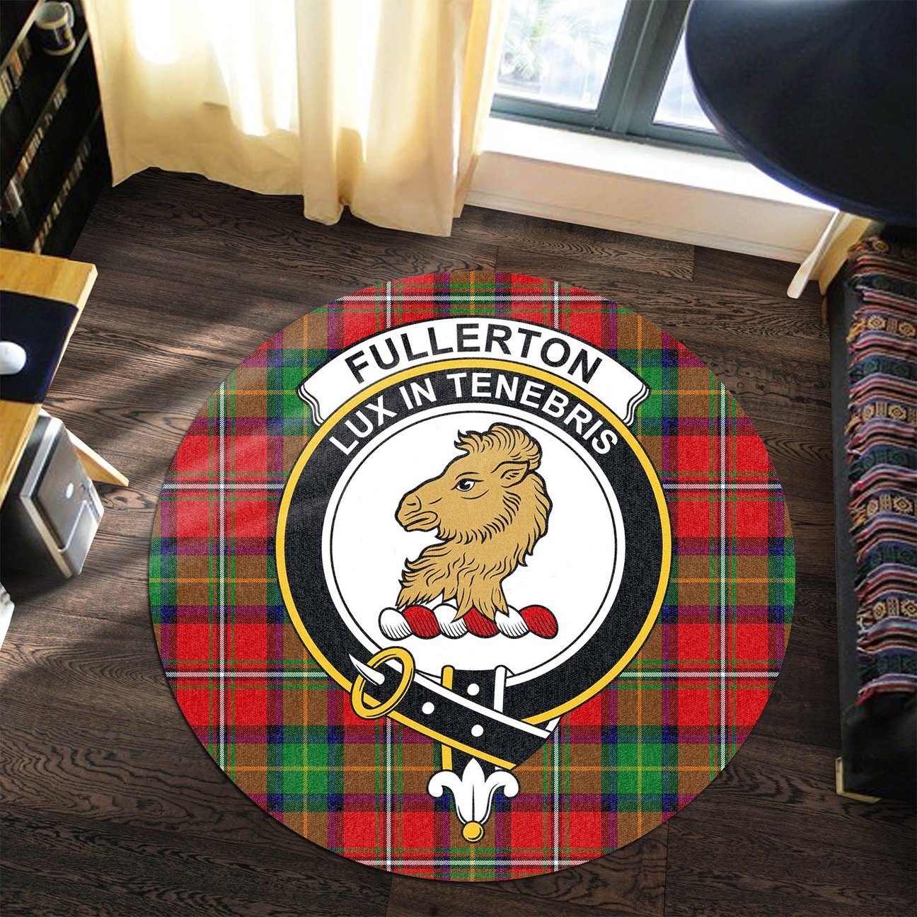 Fullerton Tartan Crest Round Rug