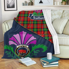 Fullerton Tartan Crest Premium Blanket - Thistle Style