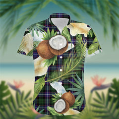 Galbraith Tartan Hawaiian Shirt Hibiscus, Coconut, Parrot, Pineapple - Tropical Garden Shirt