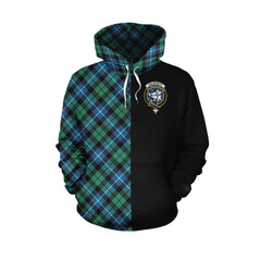 Galbraith Ancient Tartan Hoodie Half of Me - Cross Style