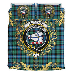 Galbraith Ancient Tartan Crest Bedding Set - Golden Thistle Style