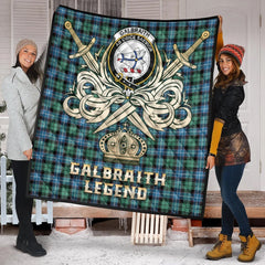 Galbraith Ancient Tartan Crest Legend Gold Royal Premium Quilt