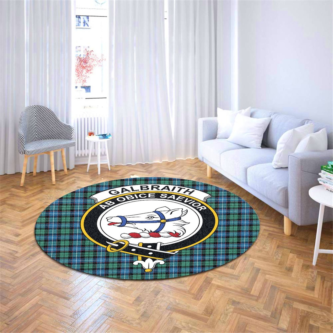 Galbraith Ancient Tartan Crest Round Rug