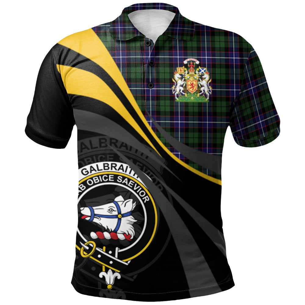 Galbraith Modern Tartan Polo Shirt - Royal Coat Of Arms Style