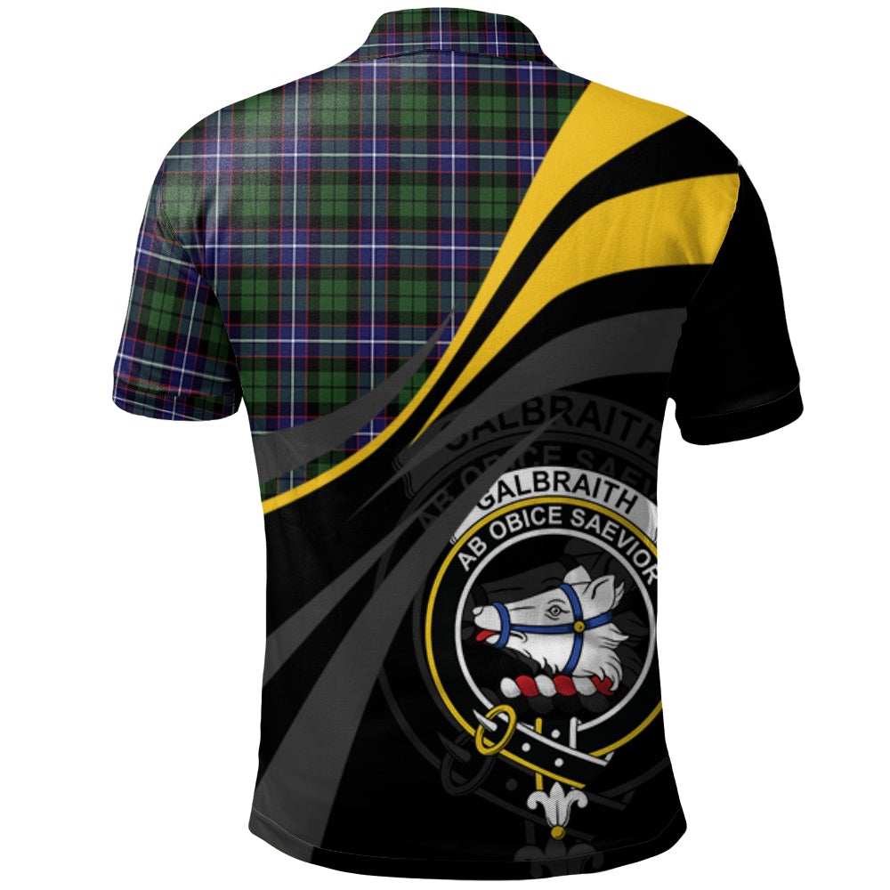 Galbraith Modern Tartan Polo Shirt - Royal Coat Of Arms Style