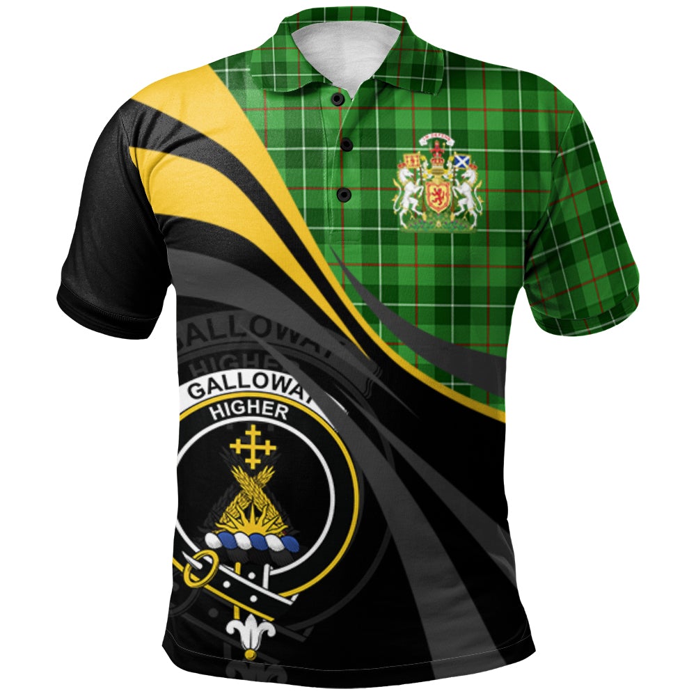 Galloway Tartan Polo Shirt - Royal Coat Of Arms Style