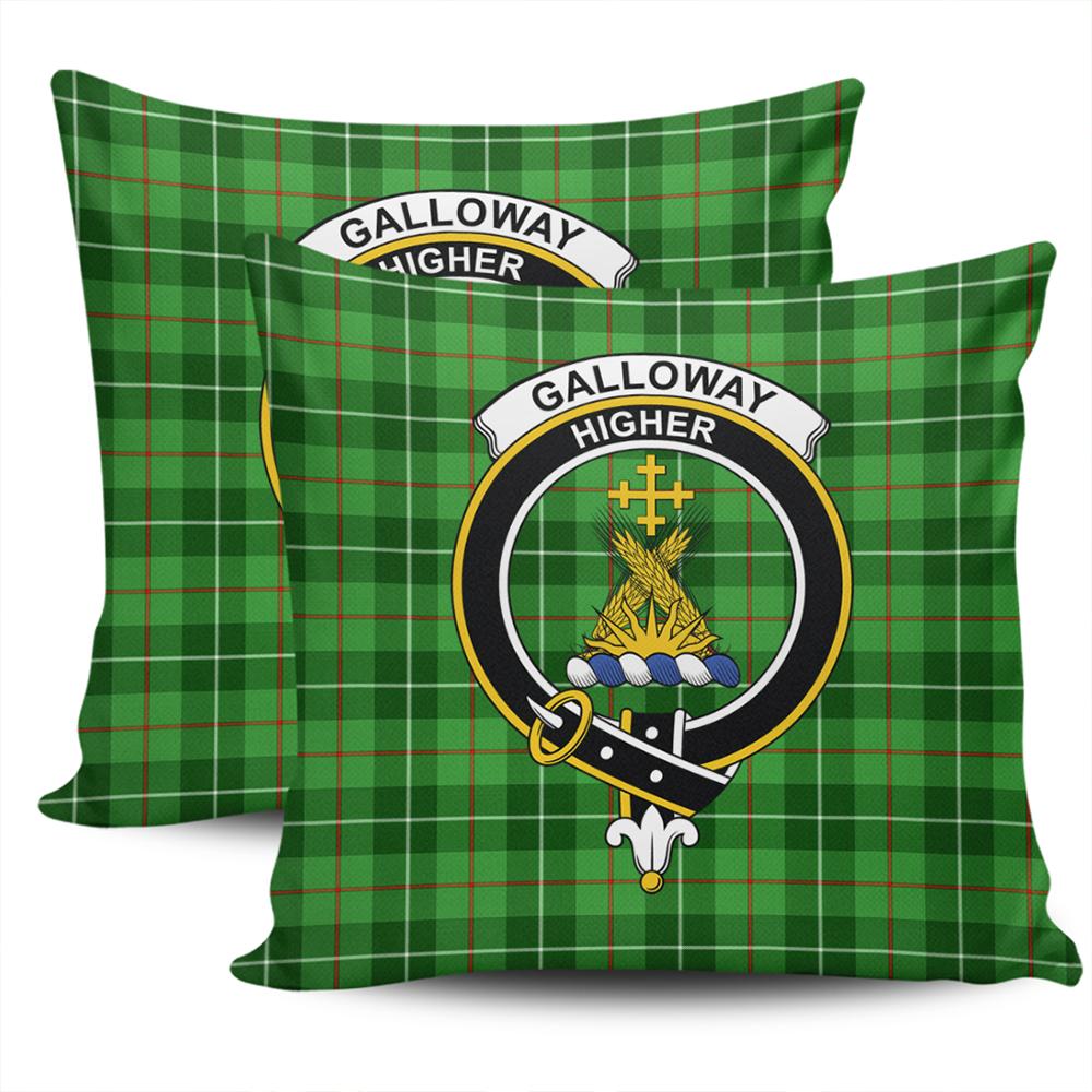 Scottish Galloway District Tartan Crest Pillow Cover - Tartan Cushion Cover