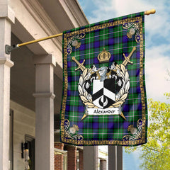 Alexander Tartan Crest Garden Flag - Celtic Thistle Style
