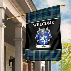 Allan Tartan Crest Black Garden Flag