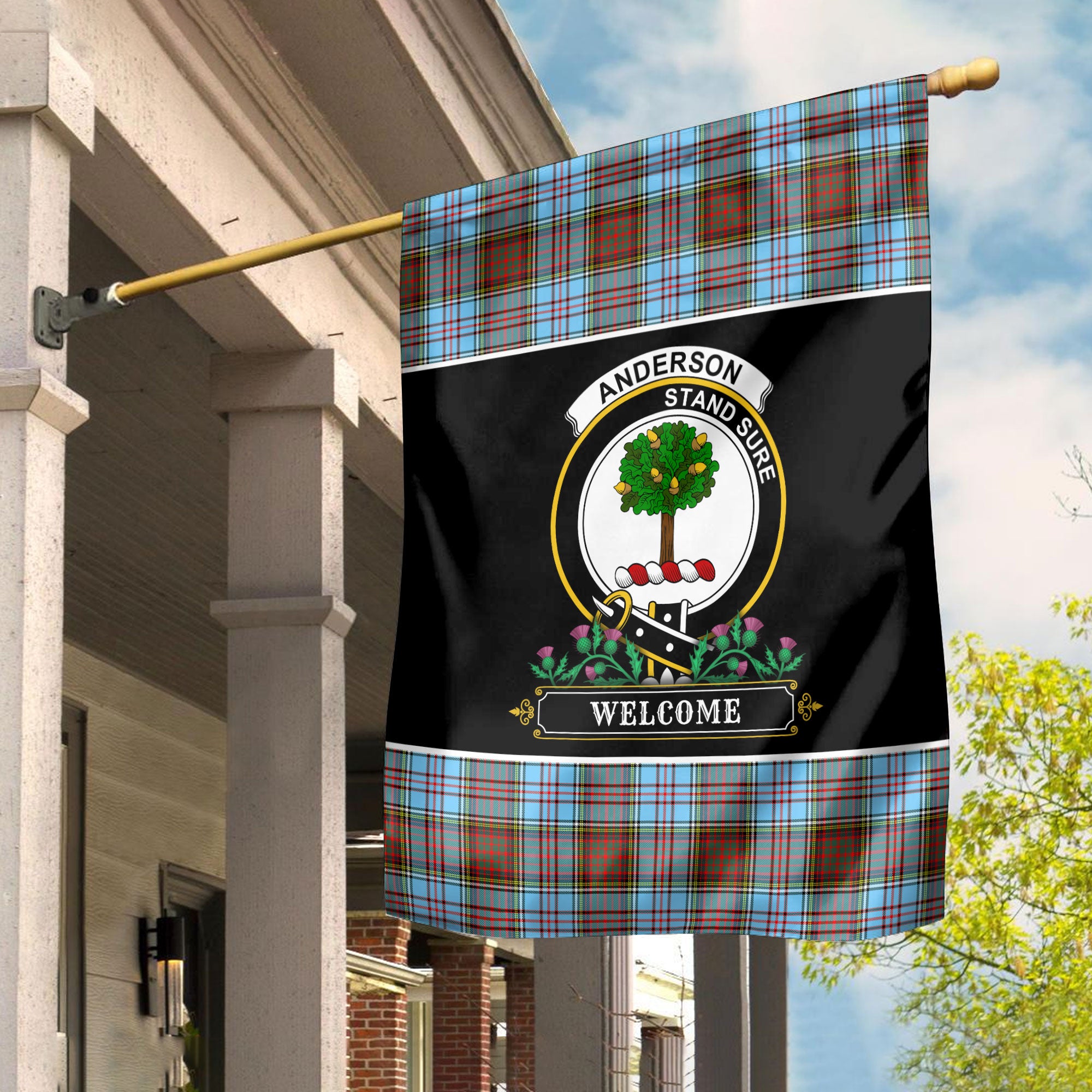 Anderson Ancient Tartan Crest Garden Flag - Welcome Style