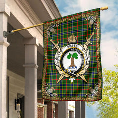 Bisset Tartan Crest Garden Flag - Celtic Thistle Style