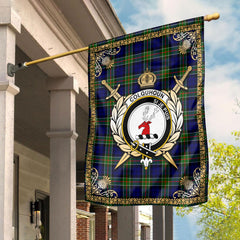 Colquhoun Modern Tartan Crest Garden Flag - Celtic Thistle Style