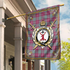 Crawford Ancient Tartan Crest Garden Flag - Celtic Thistle Style