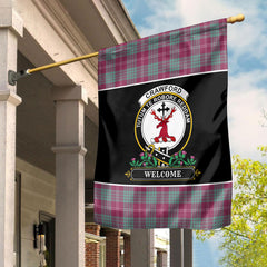 Crawford Ancient Tartan Crest Garden Flag - Welcome Style