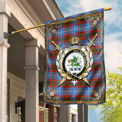 Crichton Tartan Crest Garden Flag - Celtic Thistle Style