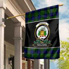 Dundas Modern Tartan Crest Garden Flag - Welcome Style