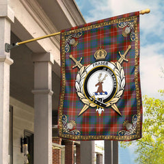 Fraser (of Lovat) Ancient Tartan Crest Garden Flag - Celtic Thistle Style