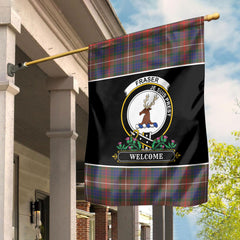 Fraser (of Lovat) Hunting Modern Tartan Crest Garden Flag - Welcome Style