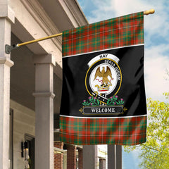 Hay Ancient Tartan Crest Garden Flag - Welcome Style