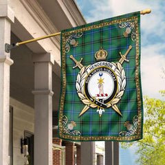 Henderson Ancient Tartan Crest Garden Flag - Celtic Thistle Style