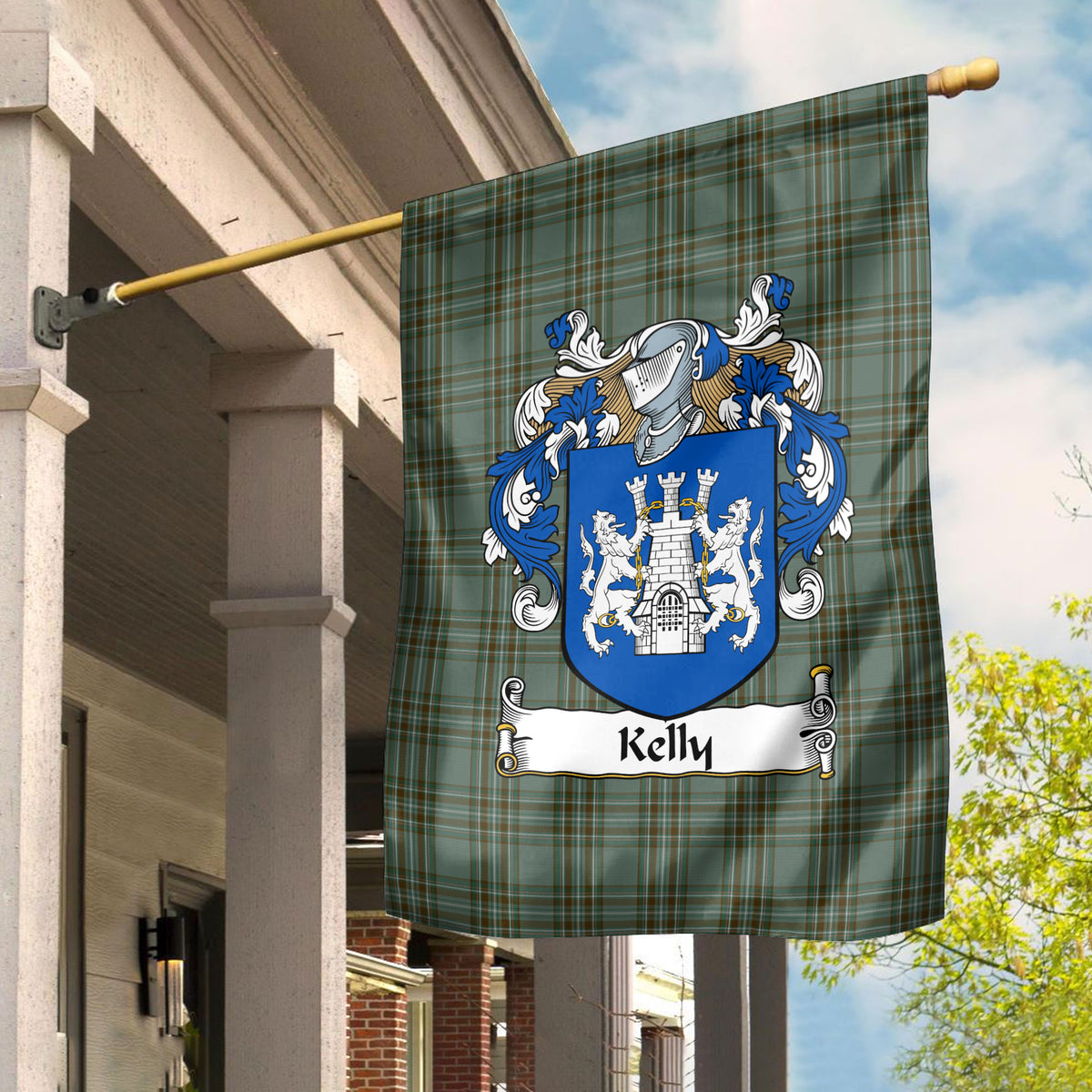 Kelly Dress Tartan Crest Garden Flag
