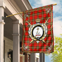 Langlands Tartan Crest Garden Flag - Celtic Thistle Style