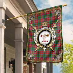 MacCulloch (McCulloch) Tartan Crest Garden Flag - Celtic Thistle Style