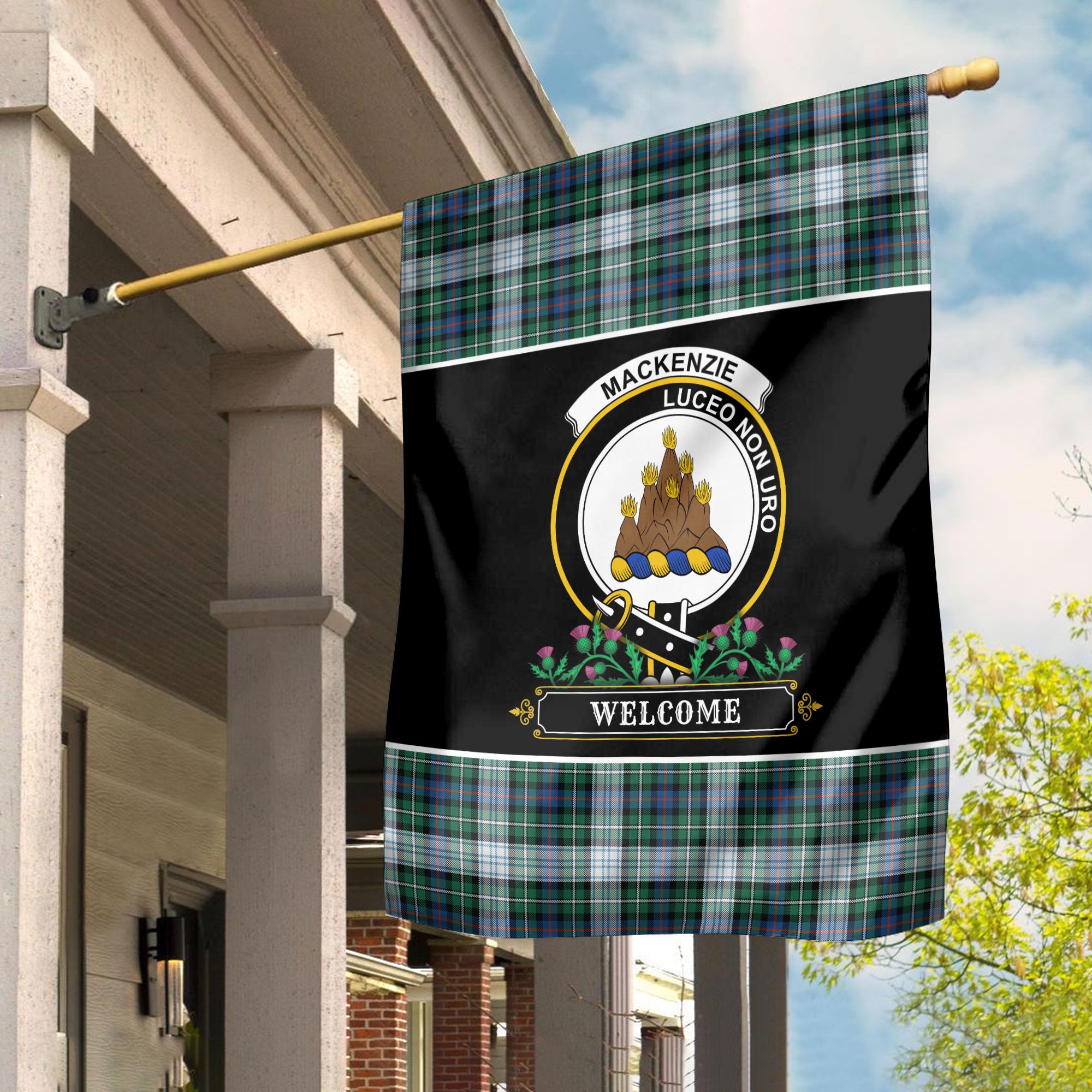 MacKenzie Dress Ancient Tartan Crest Garden Flag - Welcome Style