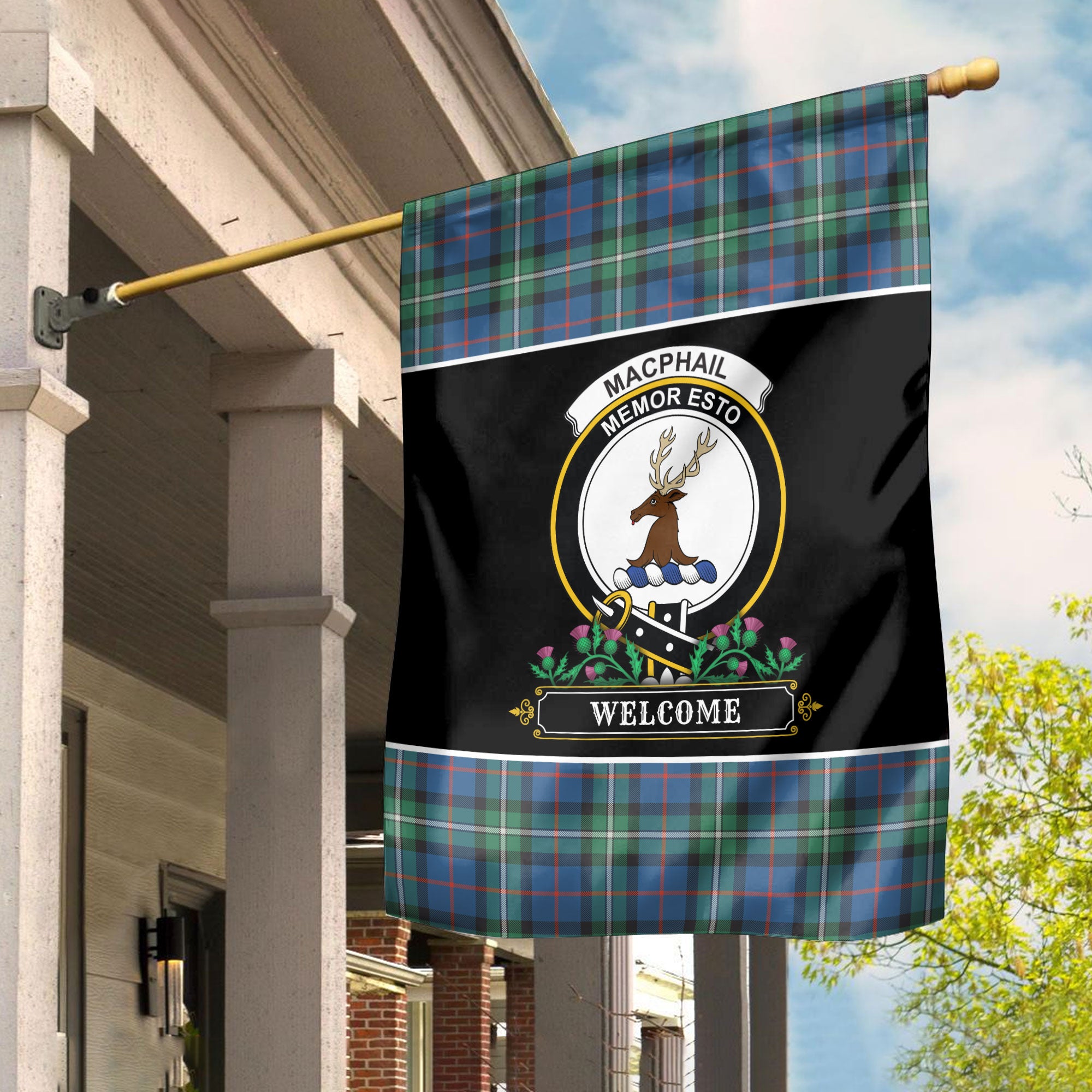 MacPhail Hunting Ancient Tartan Crest Garden Flag - Welcome Style
