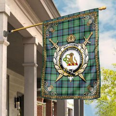 MacThomas Ancient Tartan Crest Garden Flag - Celtic Thistle Style