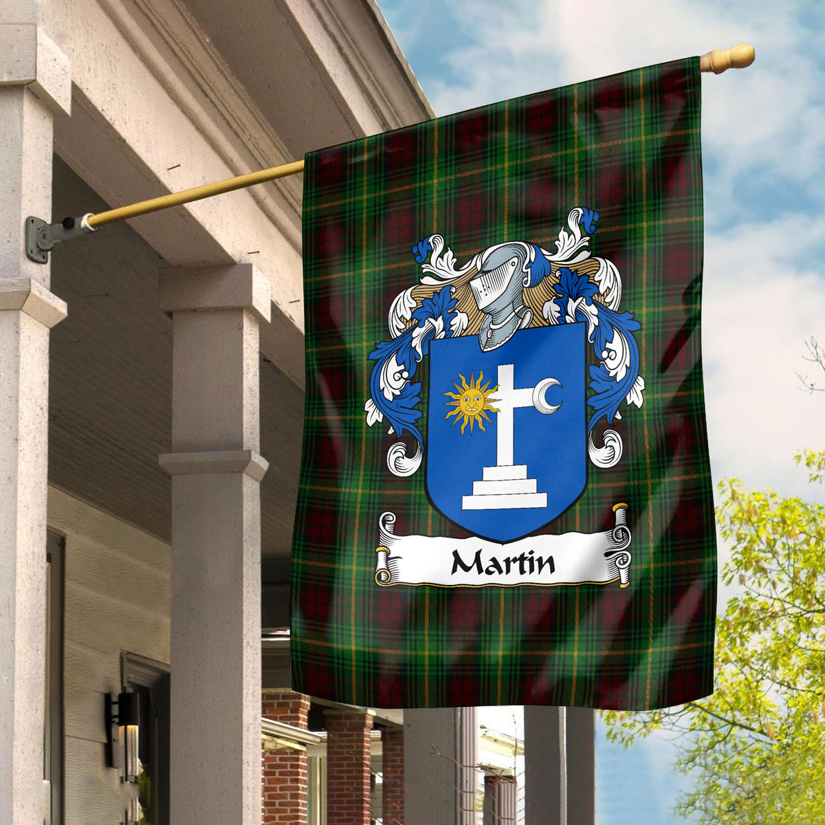 Martin Tartan Crest Garden Flag