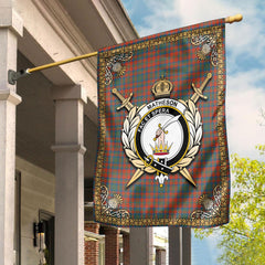 Matheson Ancient Tartan Crest Garden Flag - Celtic Thistle Style