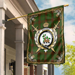 Maxwell Hunting Tartan Crest Garden Flag - Celtic Thistle Style