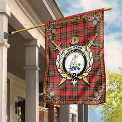Monypenny Tartan Crest Garden Flag - Celtic Thistle Style