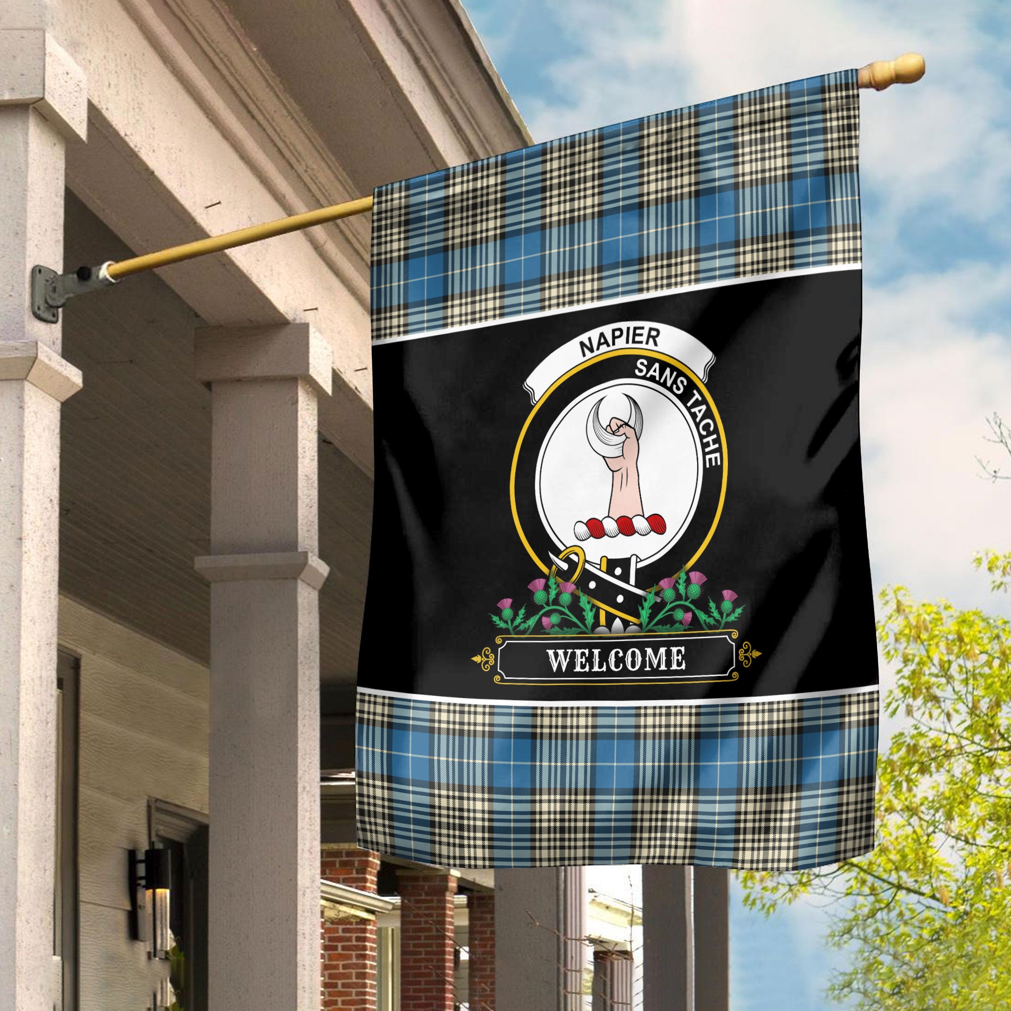 Napier Ancient Tartan Crest Garden Flag - Welcome Style