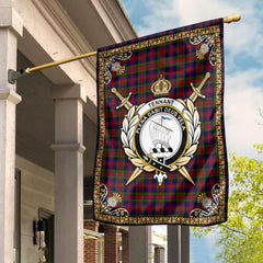 Tennant Tartan Crest Garden Flag - Celtic Thistle Style