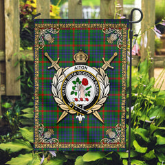 Aiton Tartan Crest Garden Flag - Celtic Thistle Style